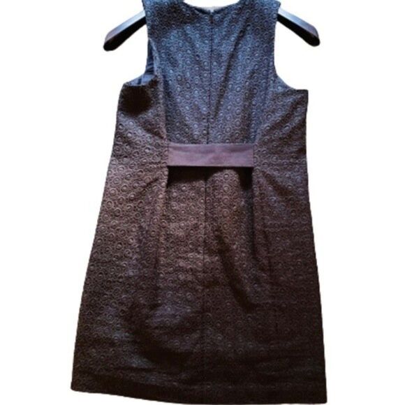 THEORY Women's Gwideen Eyelet Sleeveless Sheath Little Black Cocktail Dress Sz-6 - Picture 3 of 6